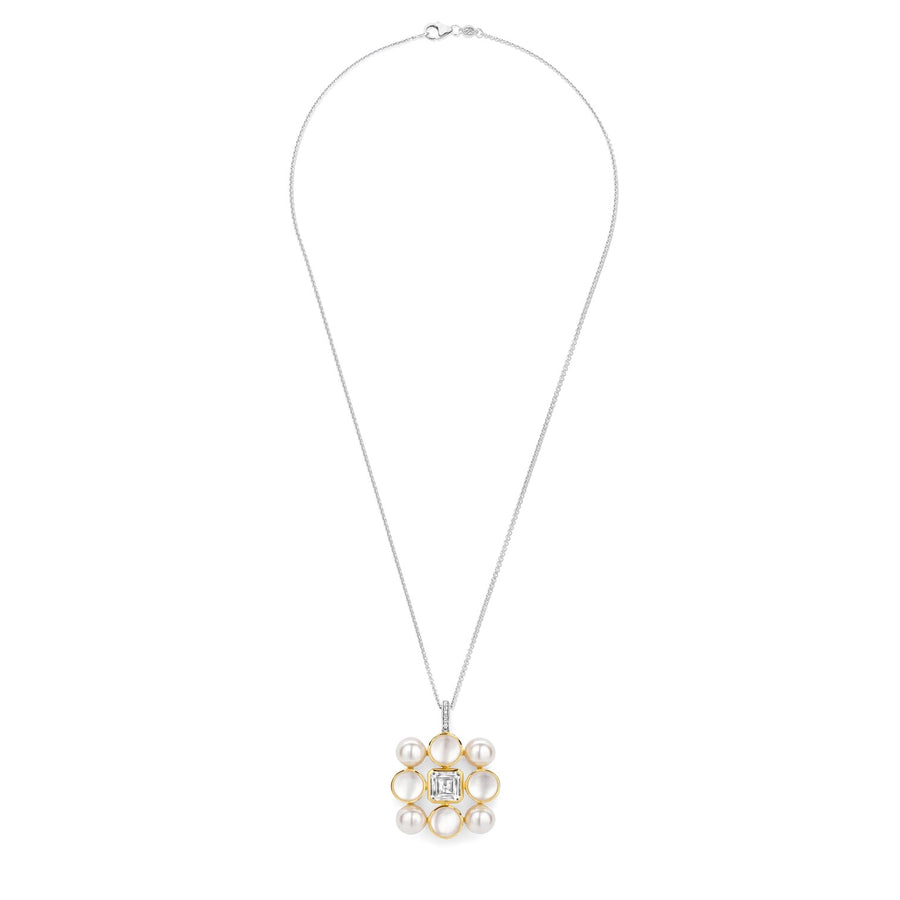 TI SENTO - Milano Gold-Plated Pearl Flower Pendant, Model 6827YP