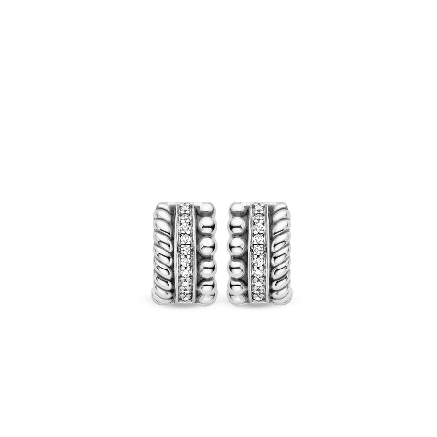 TI SENTO - Milano Silver Platinum Plated Small Hoop Earrings