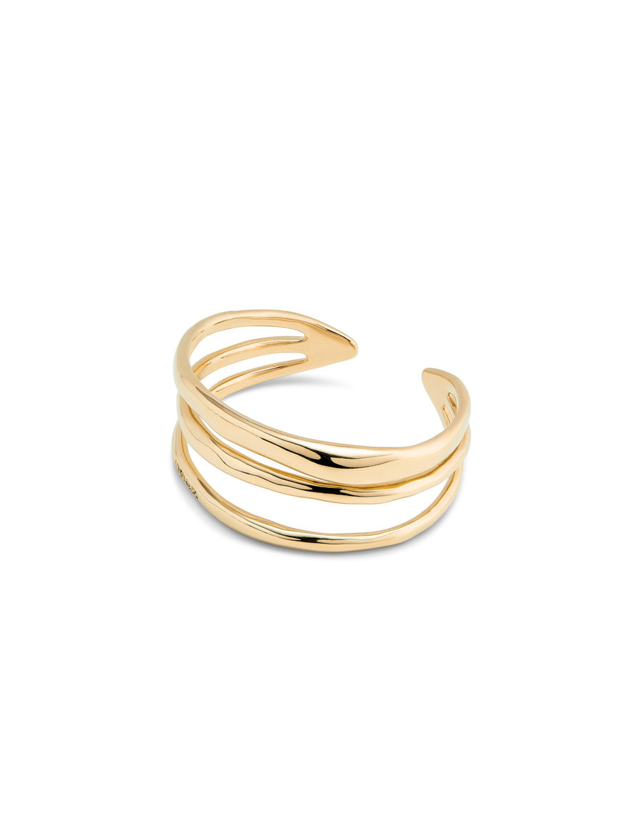 UNOde50 Electrik Bangle - Triple Rigid Sterling Silver-Plated and 18K Gold-Plated Bracelet