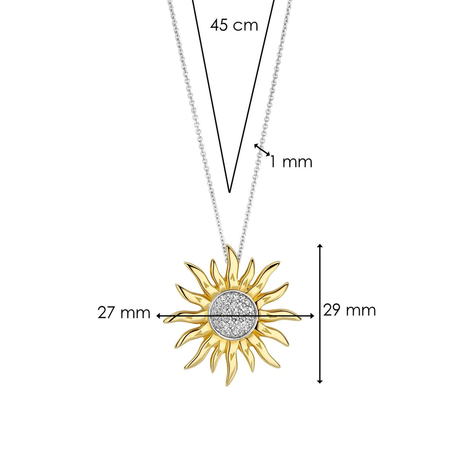 TI SENTO - Milano Gold-Plated Sunshine Pendant, Model 6832ZY