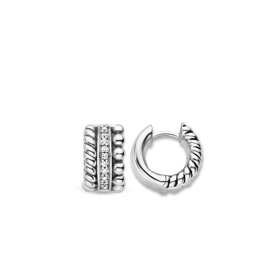 TI SENTO - Milano Silver Platinum Plated Small Hoop Earrings