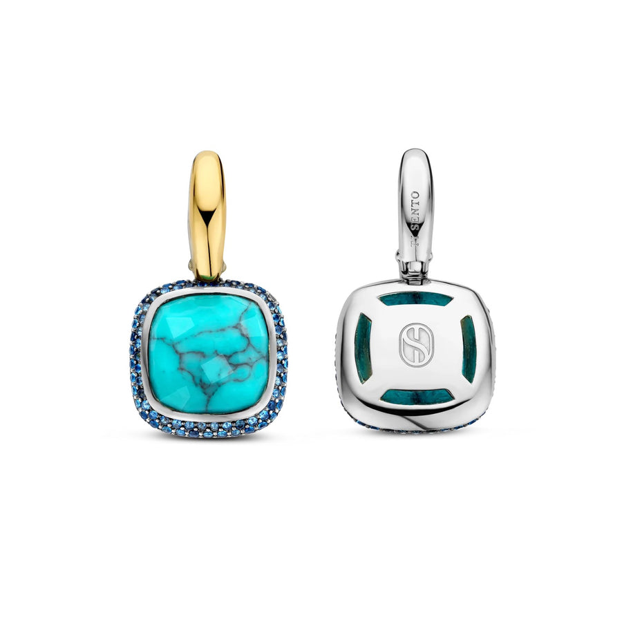 TI SENTO Gold-Plated Turquoise Cushion Earrings - 7968TQ