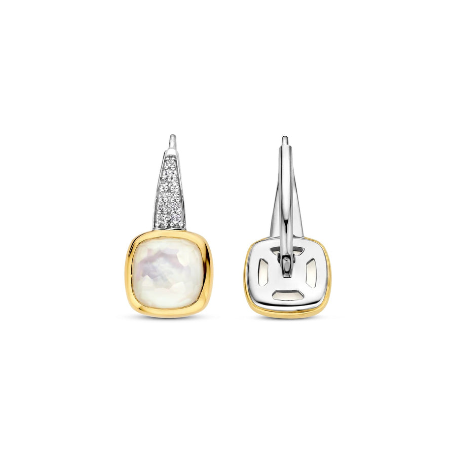 TI SENTO Gold-Plated Mother of Pearl Cushion Earrings - 7969MW