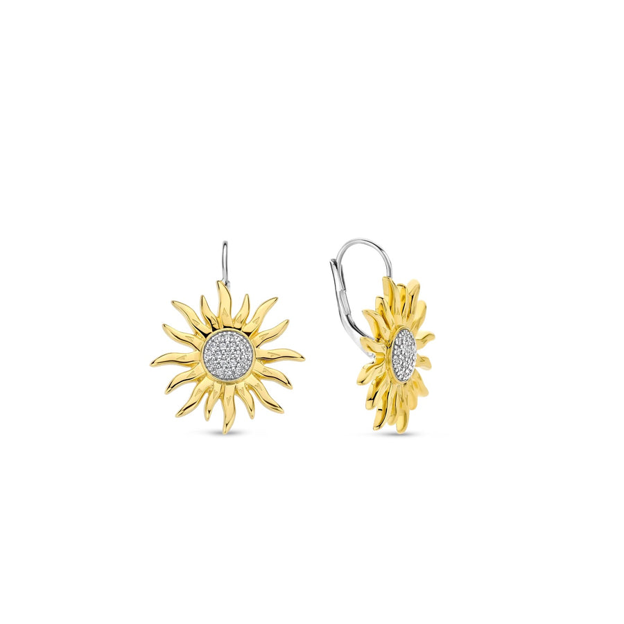 TI SENTO Gold-Plated Sunshine Earrings with Cubic Zirconia - 7972ZY