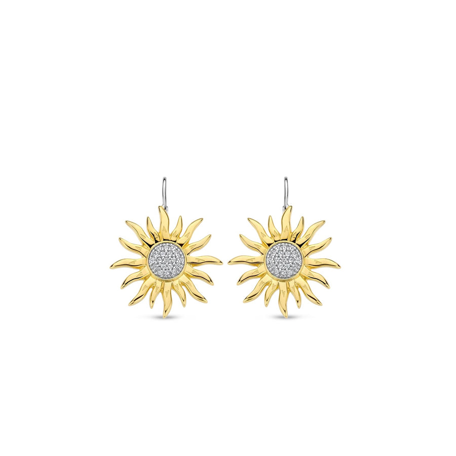 TI SENTO Gold-Plated Sunshine Earrings with Cubic Zirconia - 7972ZY