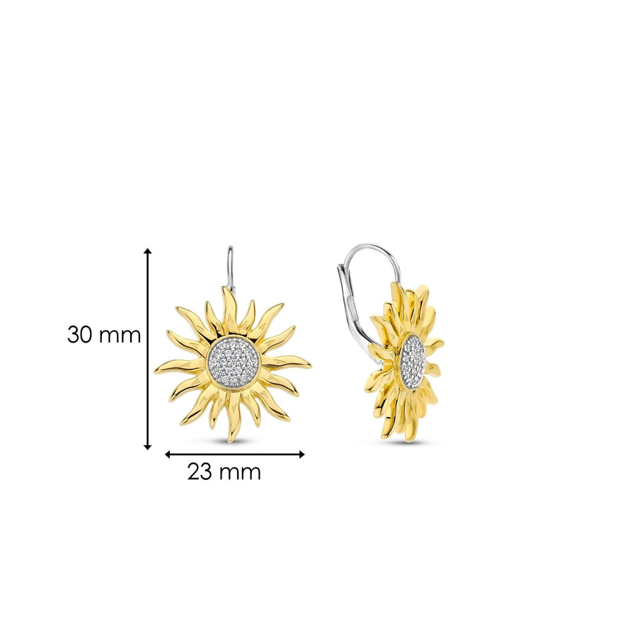 TI SENTO Gold-Plated Sunshine Earrings with Cubic Zirconia - 7972ZY