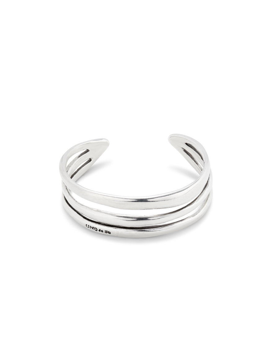 UNOde50 Electrik Bangle - Triple Rigid Sterling Silver-Plated and 18K Gold-Plated Bracelet