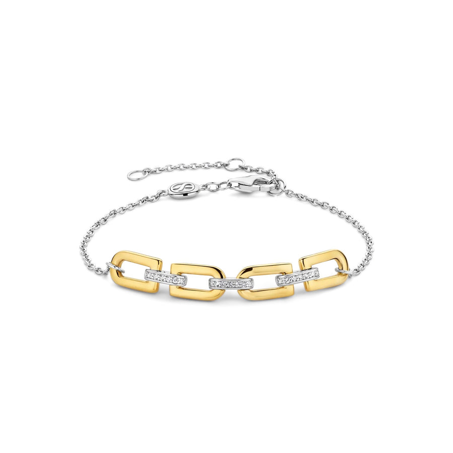 TI SENTO Gold-Plated Chain Bracelet with Cubic Zirconia - 23032ZY