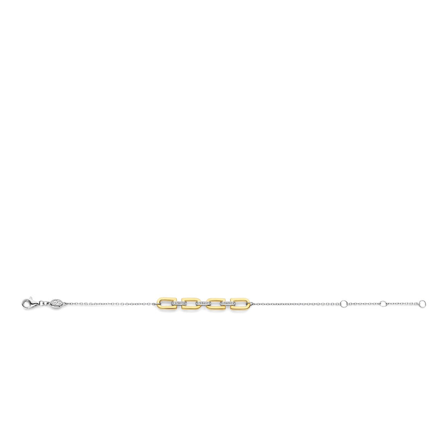 TI SENTO Gold-Plated Chain Bracelet with Cubic Zirconia - 23032ZY