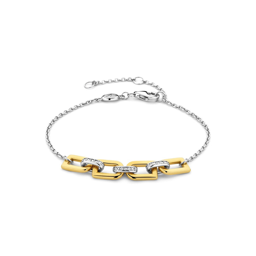 TI SENTO Gold-Plated Chain Bracelet with Cubic Zirconia - 23032ZY