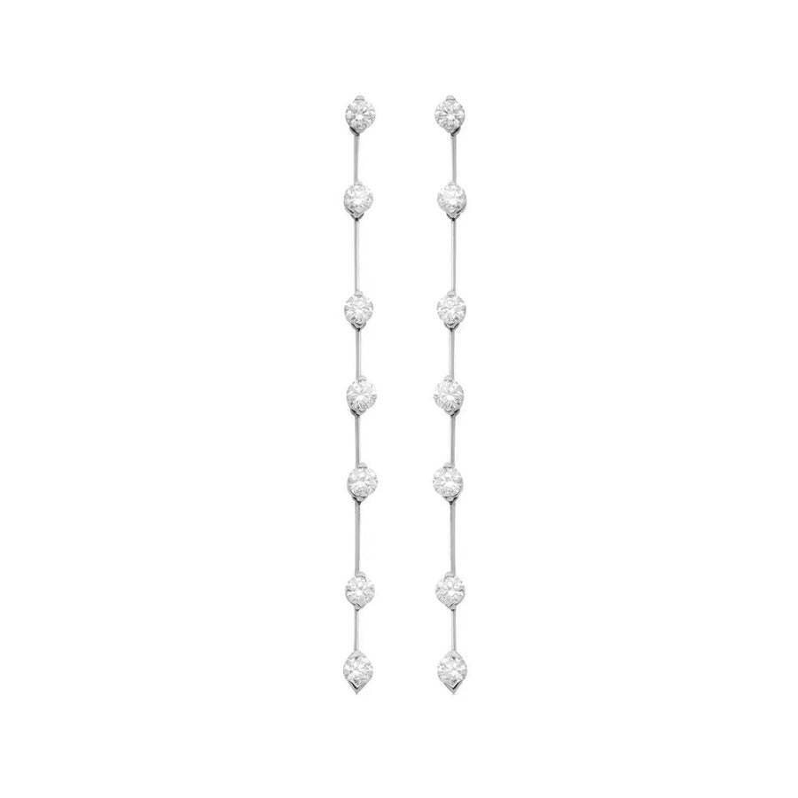 18kt White Gold Sahara Line Drop Earrings with Diamonds