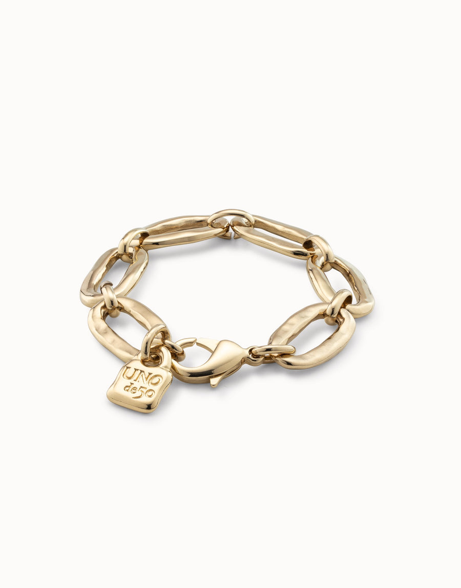 UNOde50 18K Gold-Plated Oval Link Bracelet