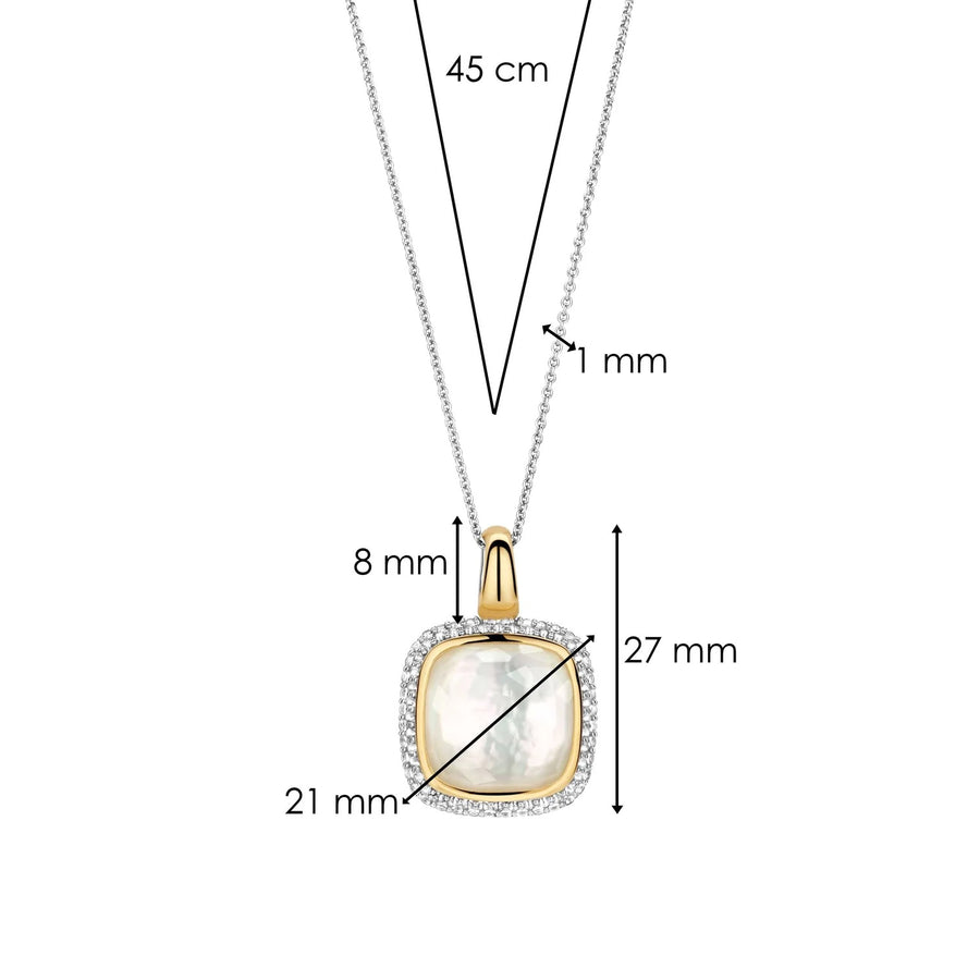 TI SENTO Gold-Plated Pendant with Mother of Pearl - 6828MW