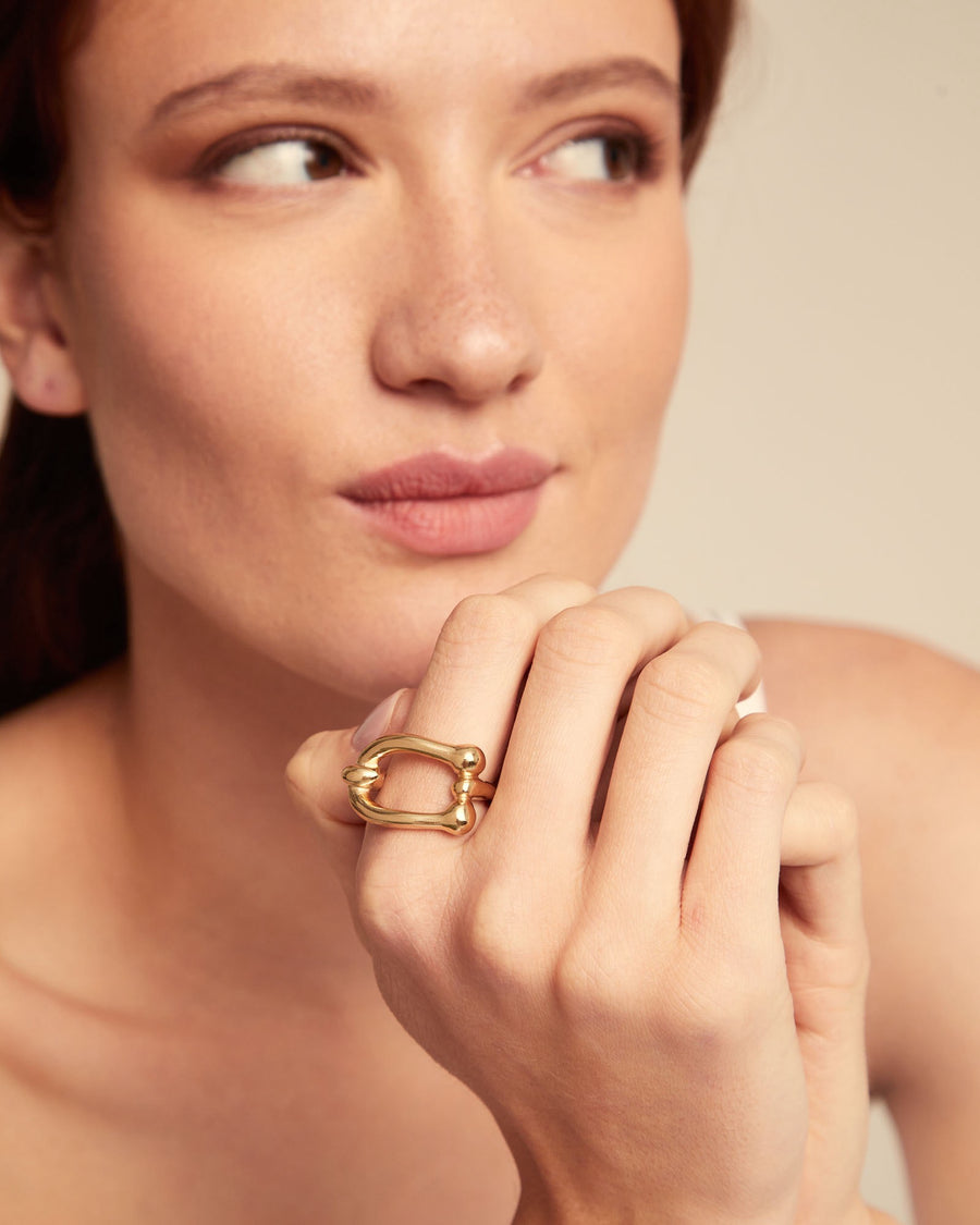 UNOde50 18K Gold-Plated SEROTONIN Ring