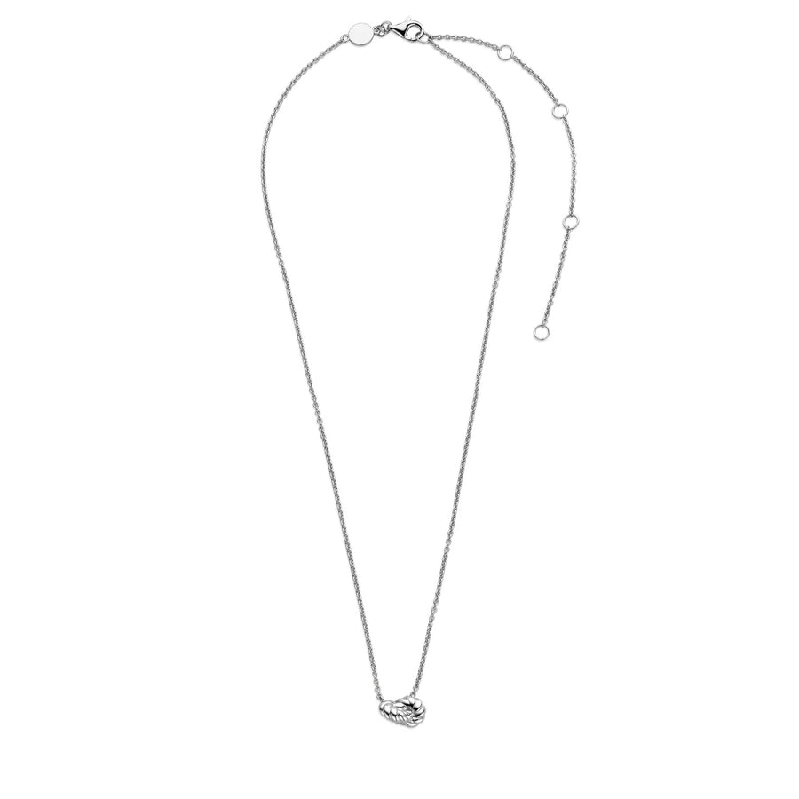 TI SENTO - Milano 925 Sterling Silver Platinum Plated Twisted Rings Necklace