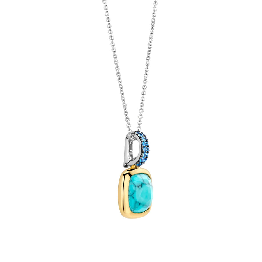 TI SENTO Silver Pendant with Turquoise Cushion Stone - 6829TQ