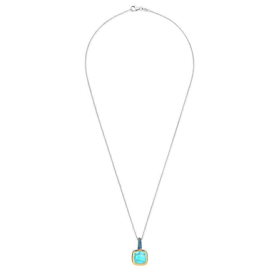 TI SENTO Silver Pendant with Turquoise Cushion Stone - 6829TQ