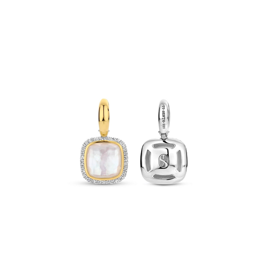 TI SENTO Gold-Plated Earrings with Mother of Pearl - 7968MW