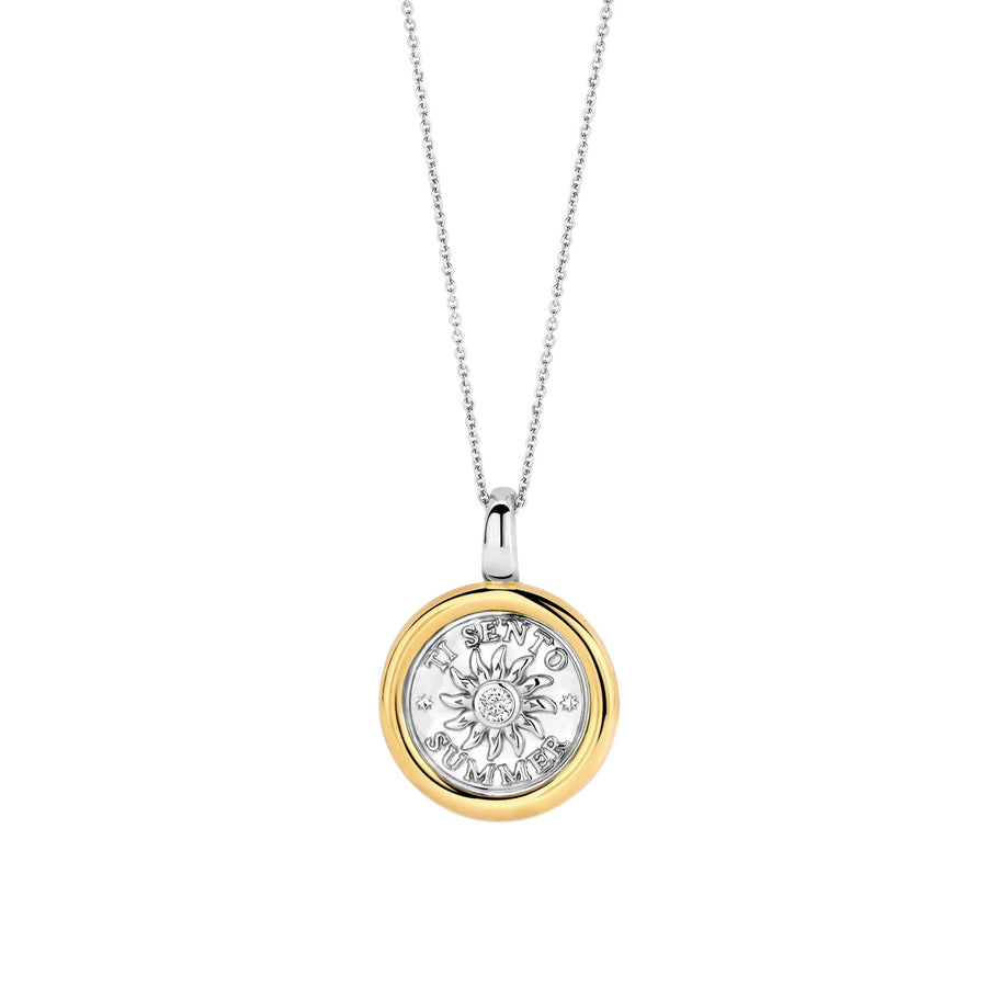 TI SENTO Gold-Plated Sun Symbol Pendant - 6830ZY