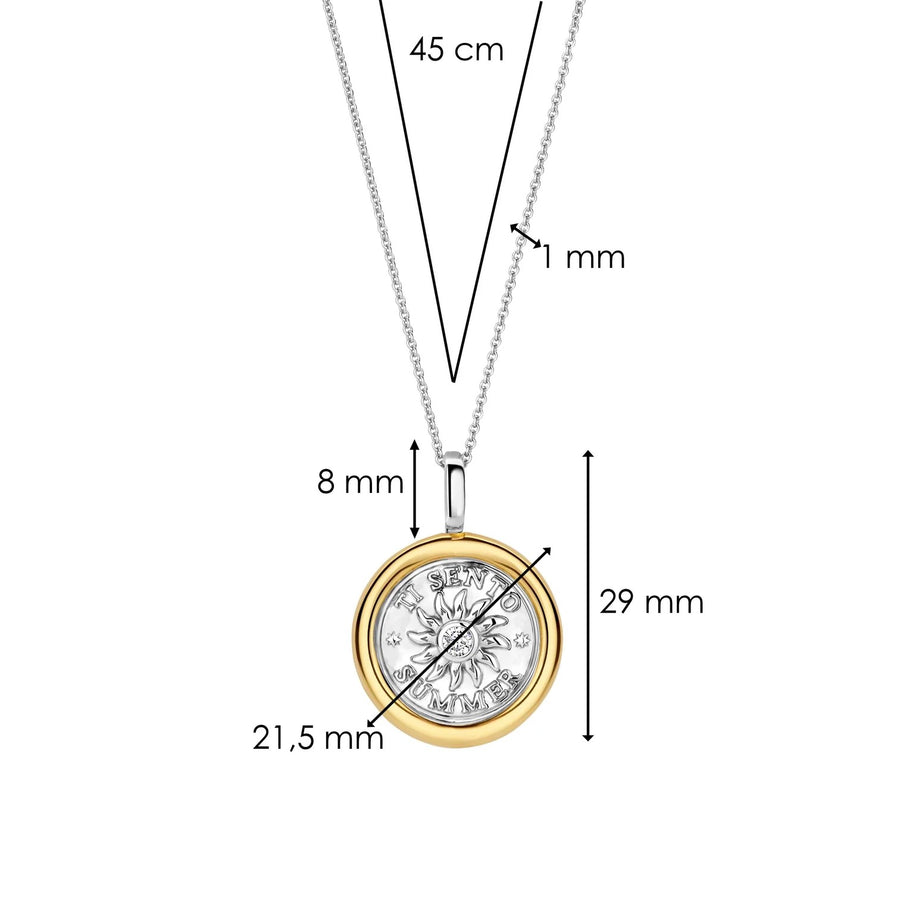 TI SENTO Gold-Plated Sun Symbol Pendant - 6830ZY