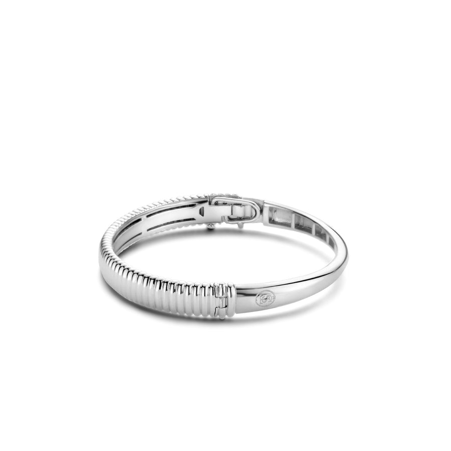 TI SENTO - Milano 925 Sterling Silver Rhodium Plated Chunky Bangle Bracelet