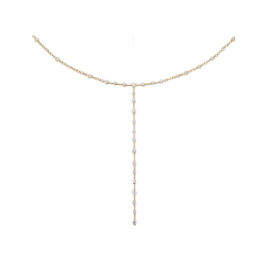 18kt Rose Gold Maureen Diamond Necklace - Sahara Drop Y