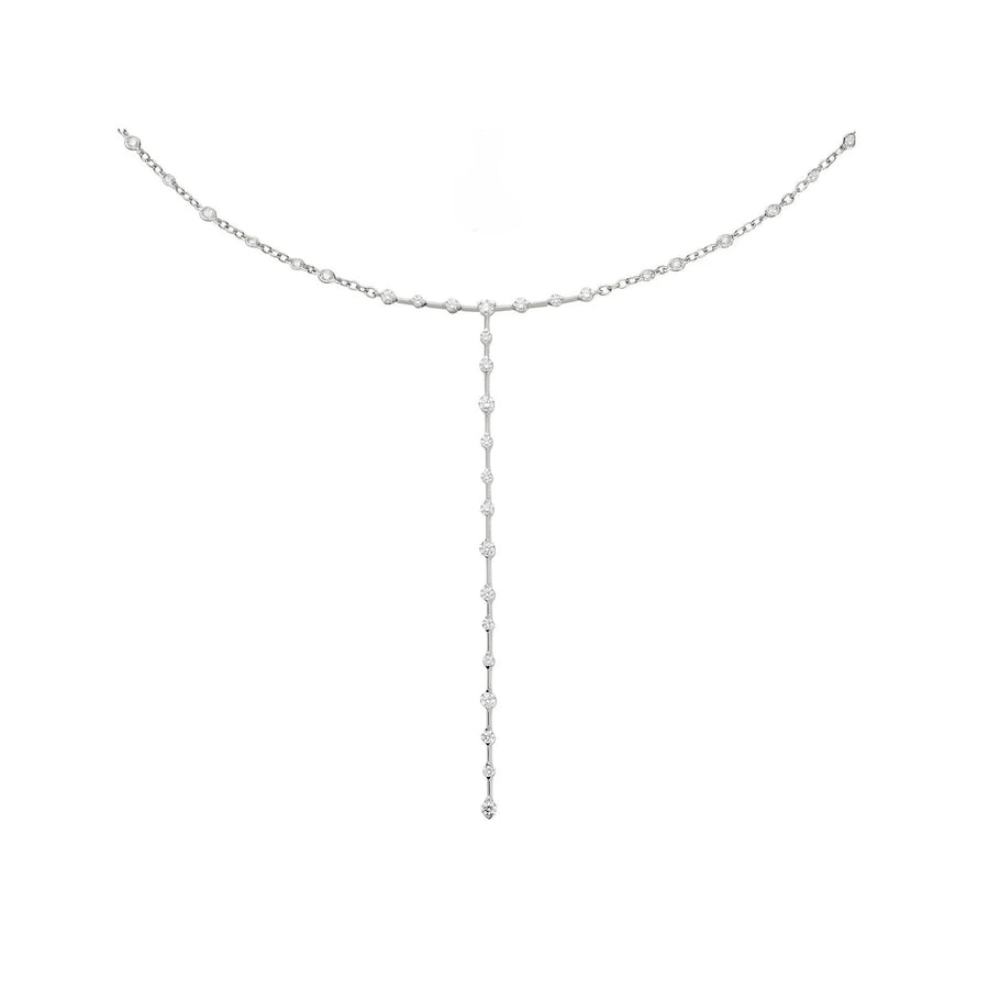 18kt White Gold Maureen Diamond Necklace - Sahara Drop Y