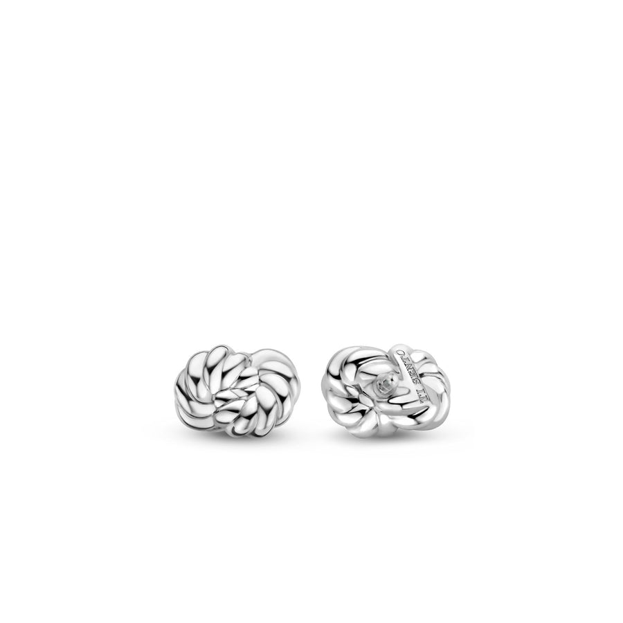 TI SENTO - Milano 925 Sterling Silver Platinum Plated Knot Stud Earrings