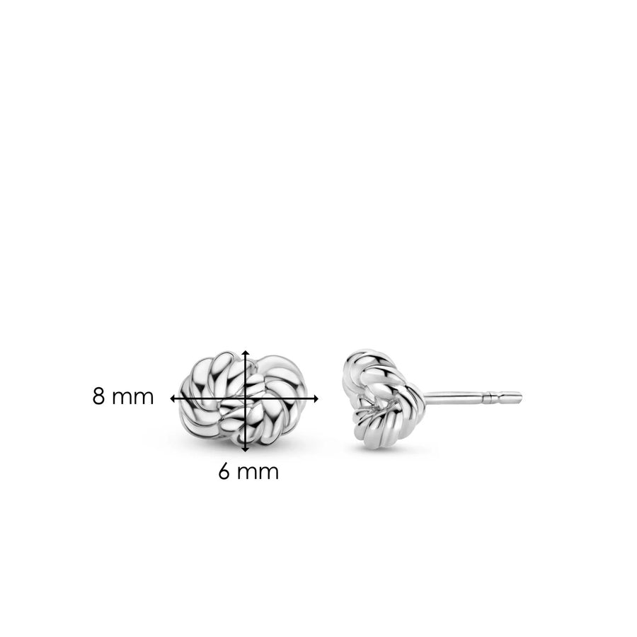 TI SENTO - Milano 925 Sterling Silver Platinum Plated Knot Stud Earrings