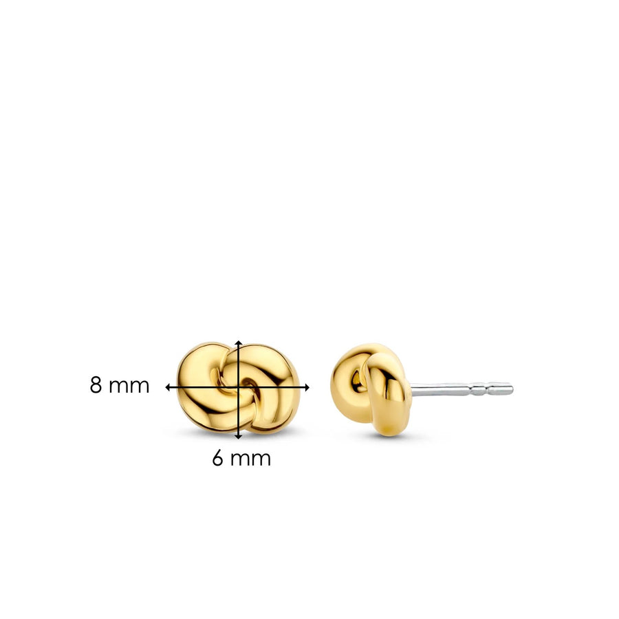 TI SENTO - Milano 925 Sterling Silver Gold-Plated Twisted Rings Stud Earrings