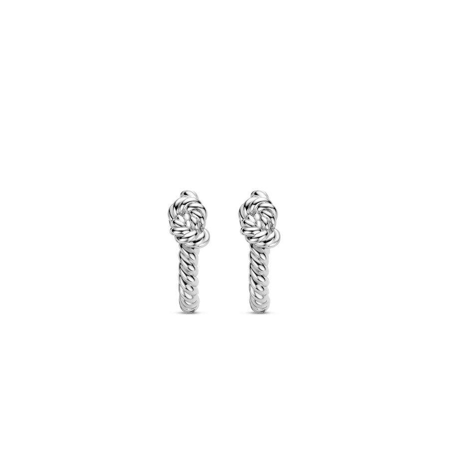 TI SENTO - Milano 925 Sterling Silver Platinum Plated Medium Hoop Earrings