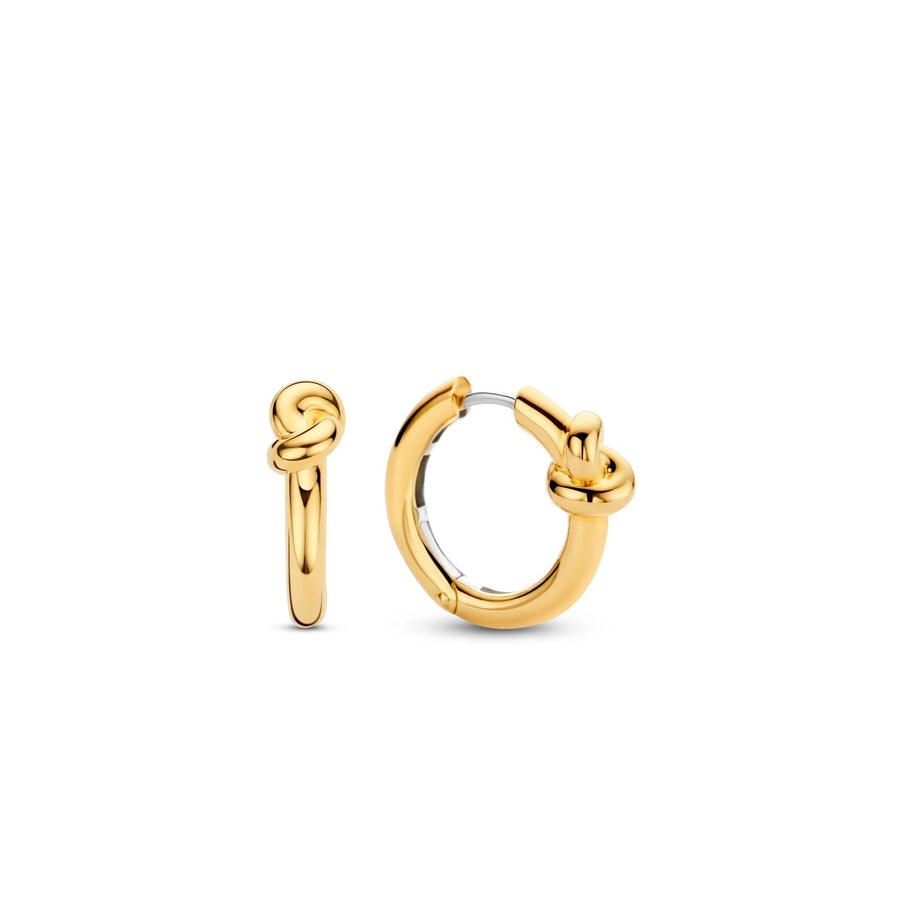 TI SENTO - Milano 925 Sterling Silver Gold-Plated Medium Hoop Earrings