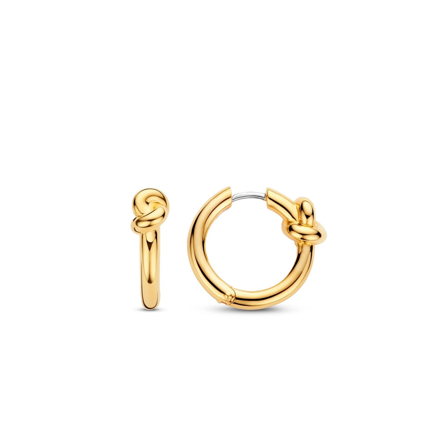 TI SENTO - Milano 925 Sterling Silver Gold-Plated Medium Hoop Earrings