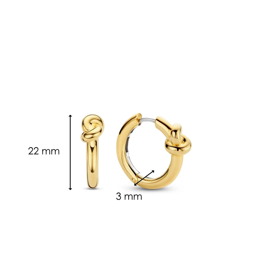 TI SENTO - Milano 925 Sterling Silver Gold-Plated Medium Hoop Earrings