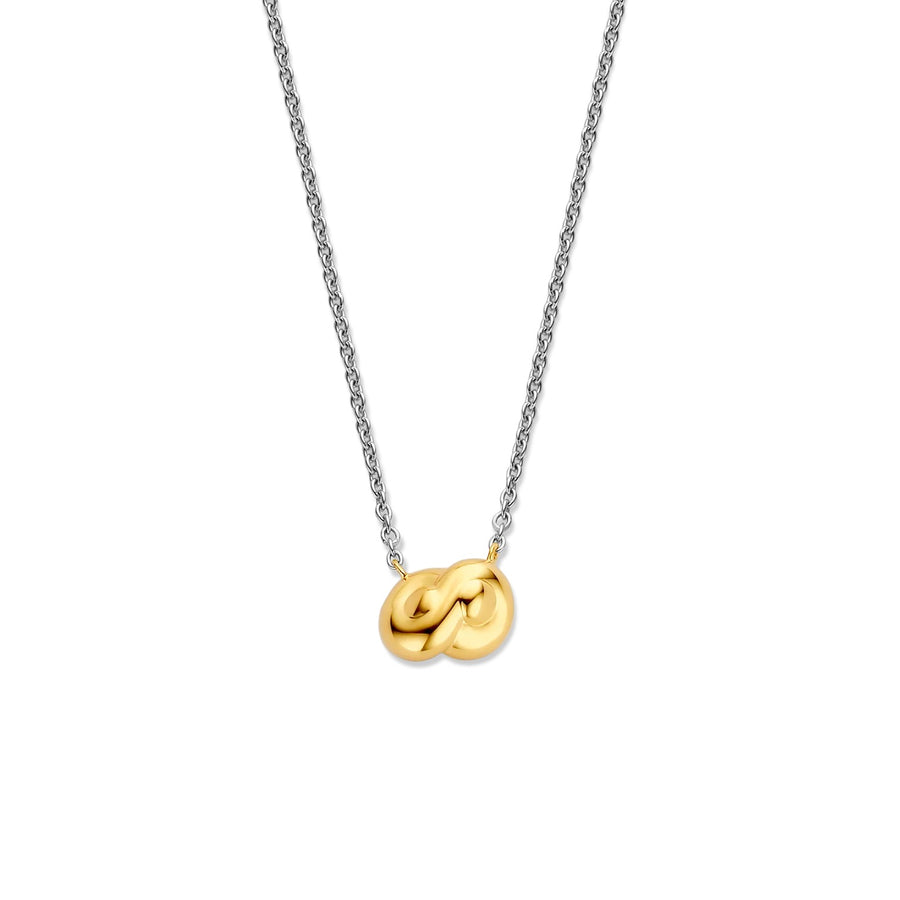 TI SENTO - Milano 925 Sterling Silver Gold-Plated Twisted Rings Necklace