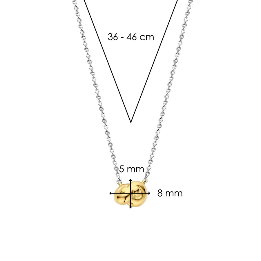 TI SENTO - Milano 925 Sterling Silver Gold-Plated Twisted Rings Necklace