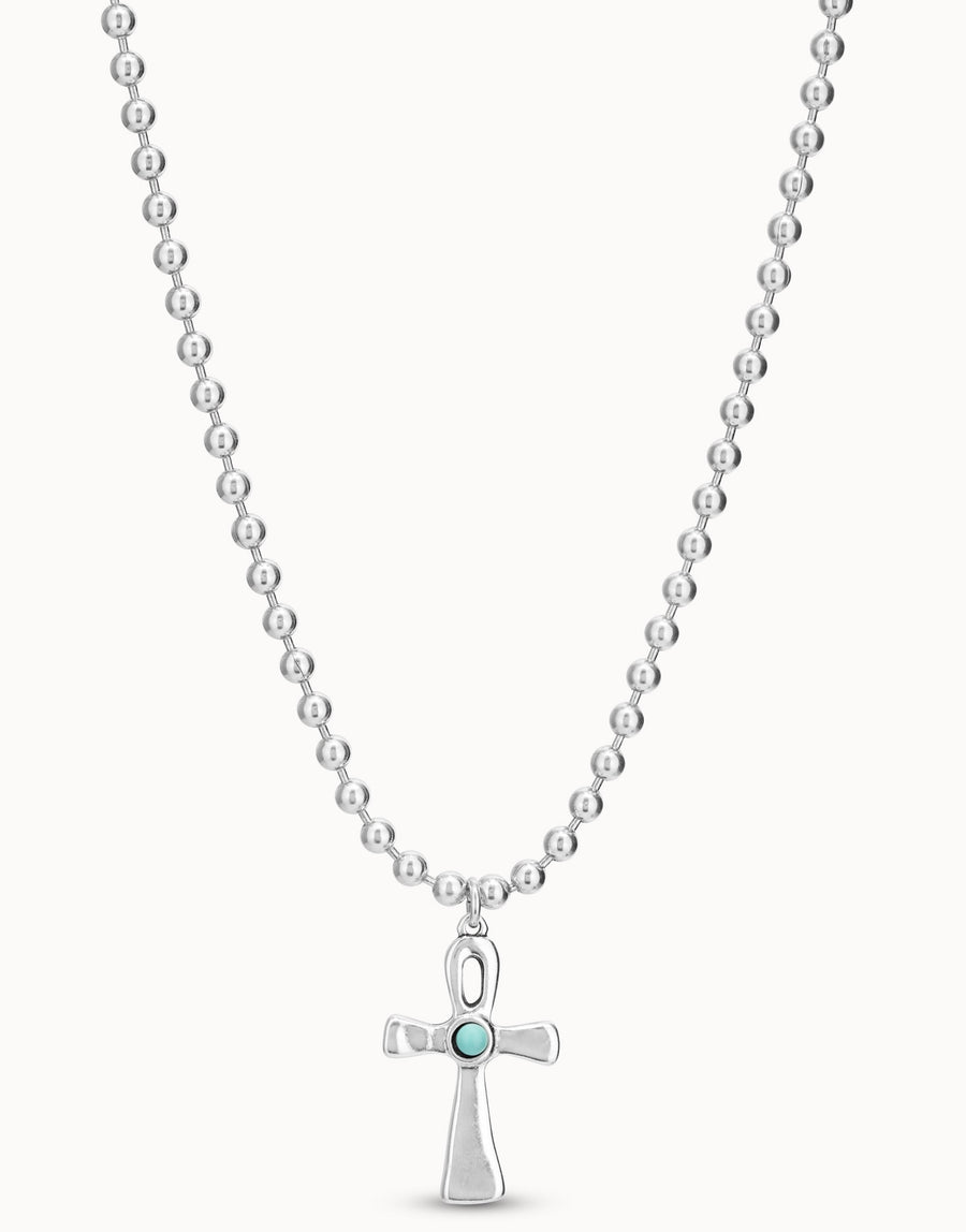 UNOde50 Spirit Turquoise Metal Natural Stone Necklace