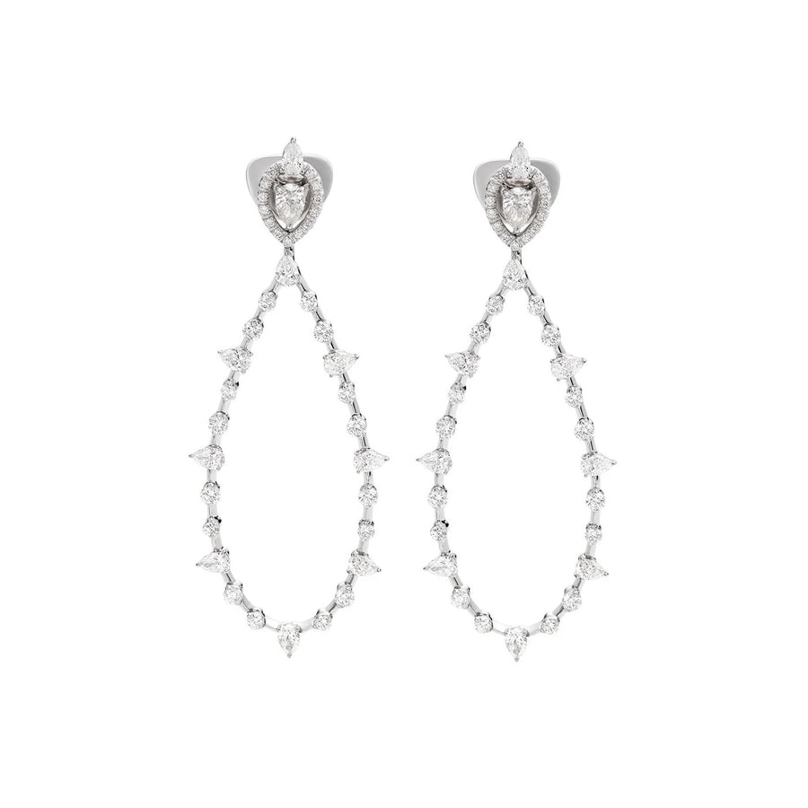 18kt White Gold Maureen Teardrop Diamond Earrings