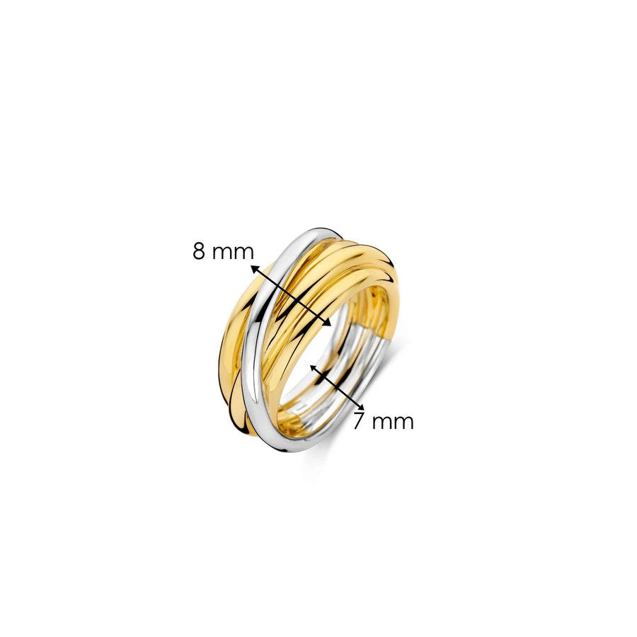 TI SENTO - Milano Gold-Plated Statement Ring, Model 12056SY