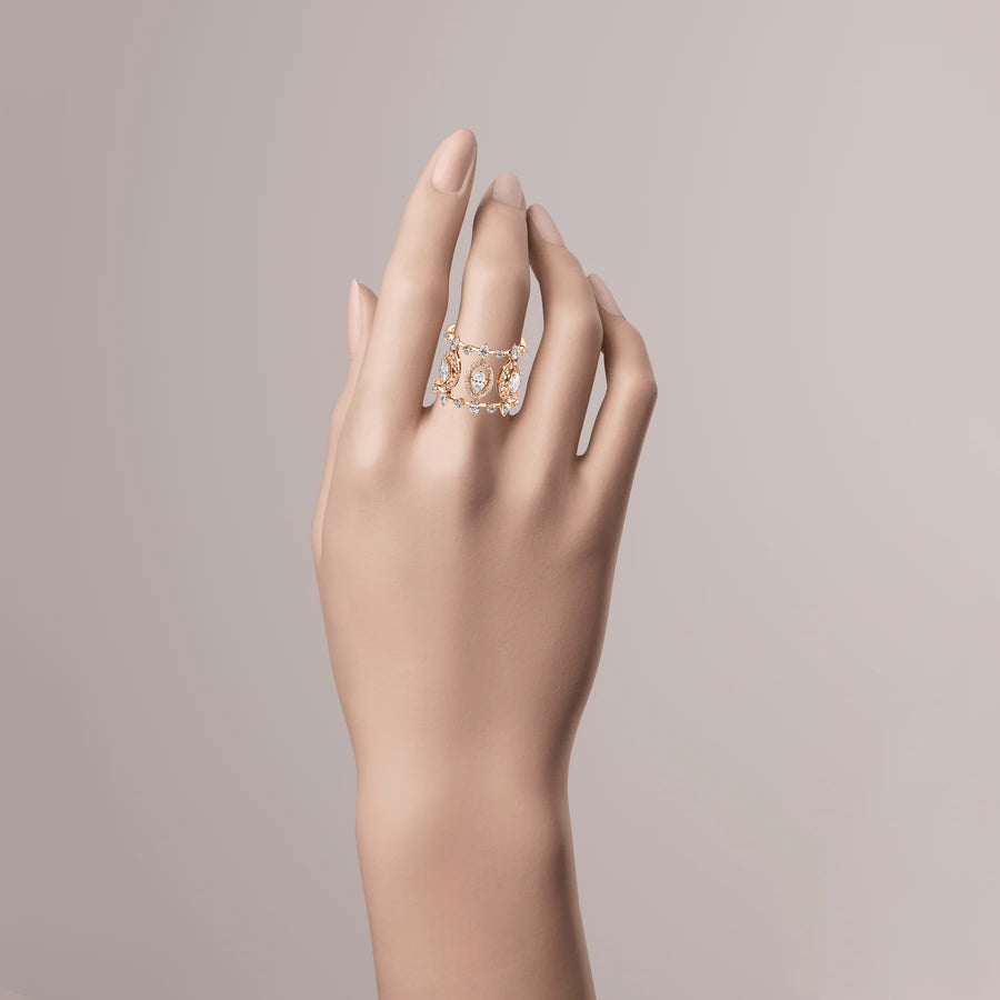 Casato Superbe Ring - 18kt Rose Gold & Marquise Diamonds