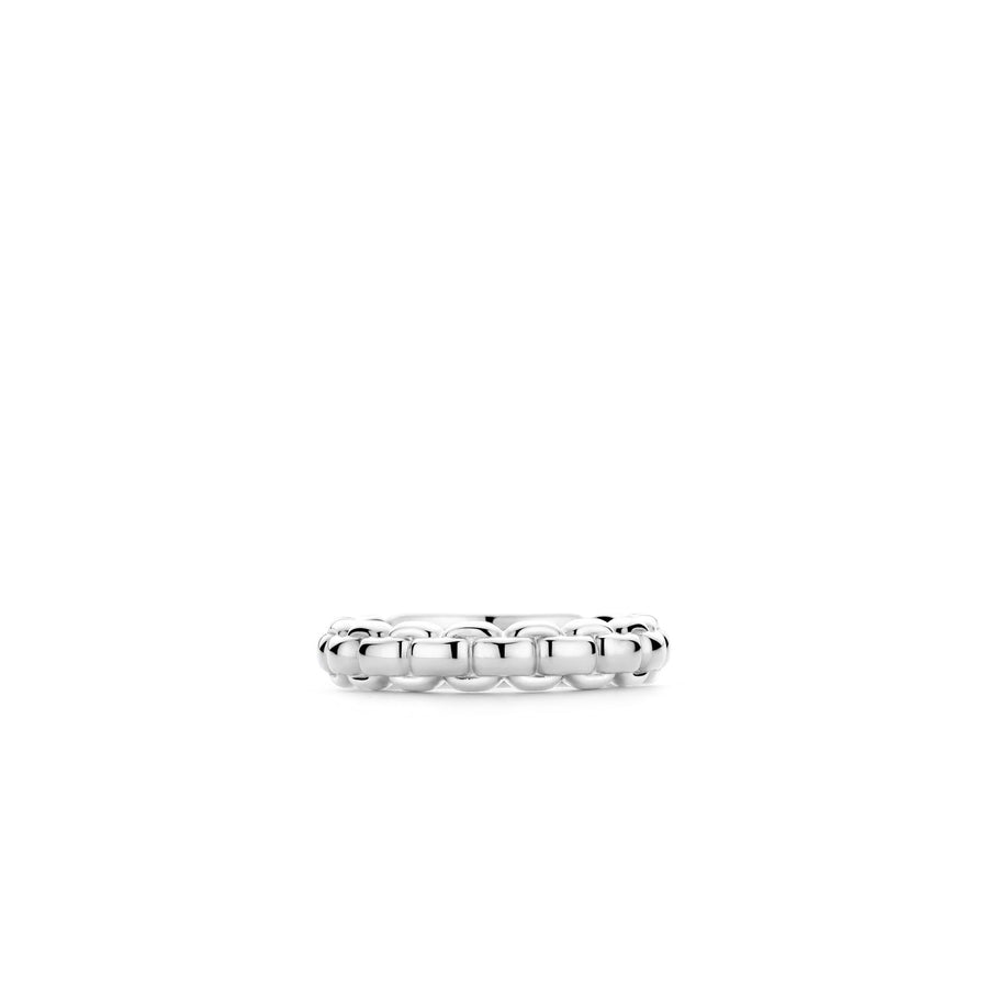 TI SENTO - Milano Platinum-Plated Silver Link Ring, Model 12319SI