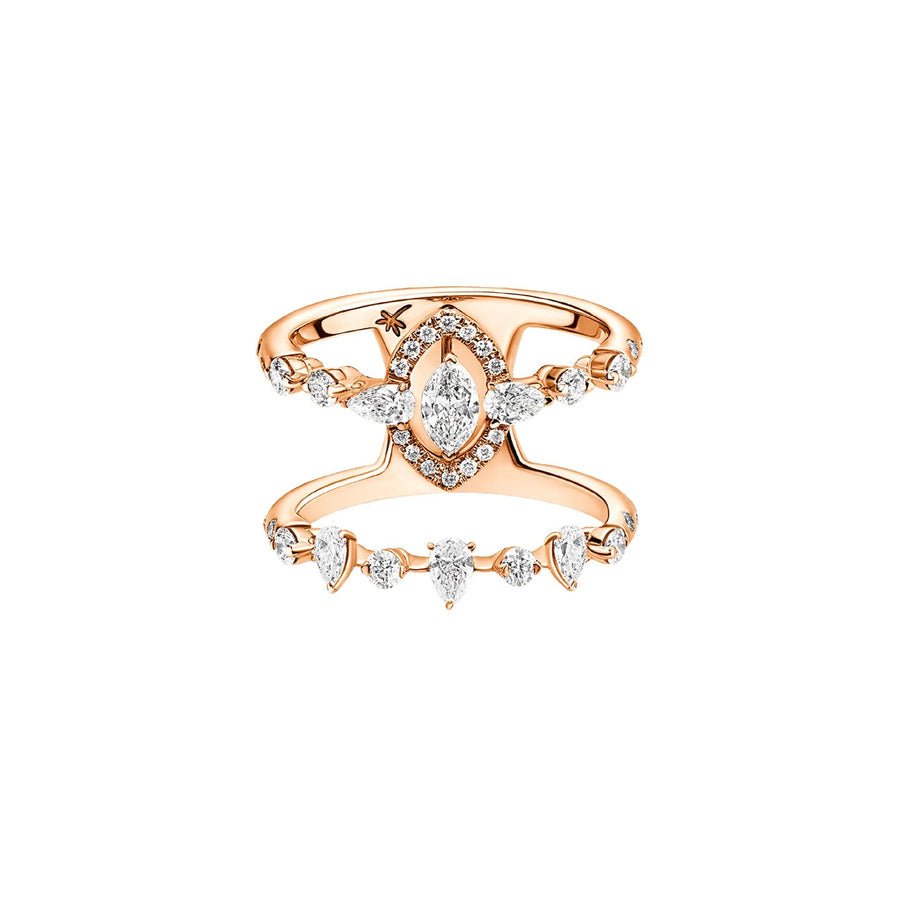 Casato Double Superbe Ring - 18kt Rose Gold & Marquise Diamonds