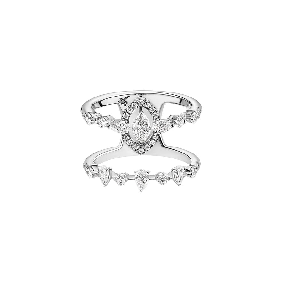 Casato Double Superbe Ring - 18kt White Gold & Marquise Diamonds