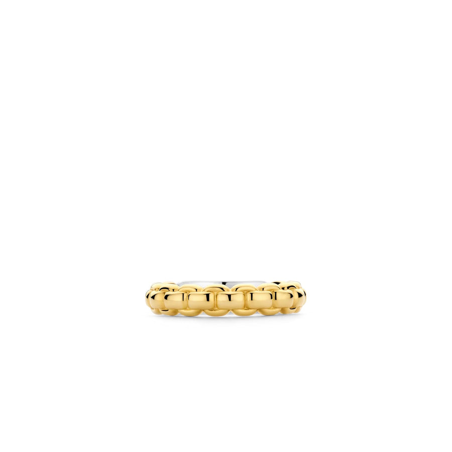 TI SENTO - Milano Gold-Plated Silver Link Ring, Model 12319SY