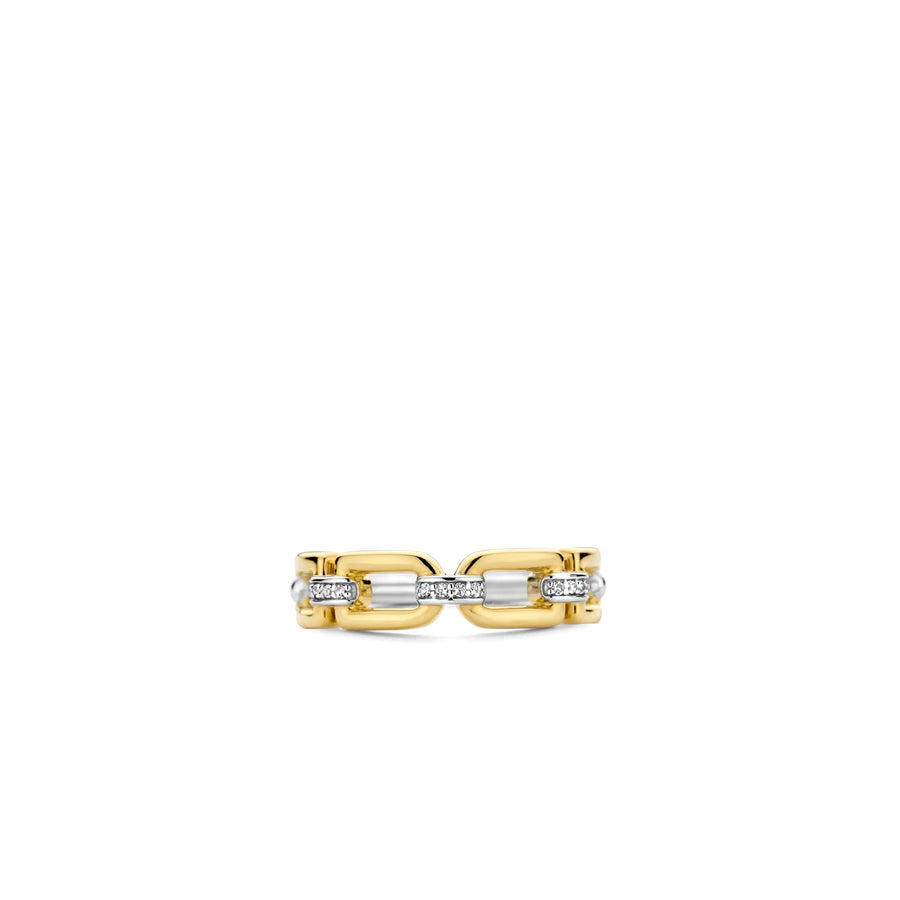 TI SENTO - Milano Gold-Plated Ring with Cubic Zirconia, Model 12321ZY