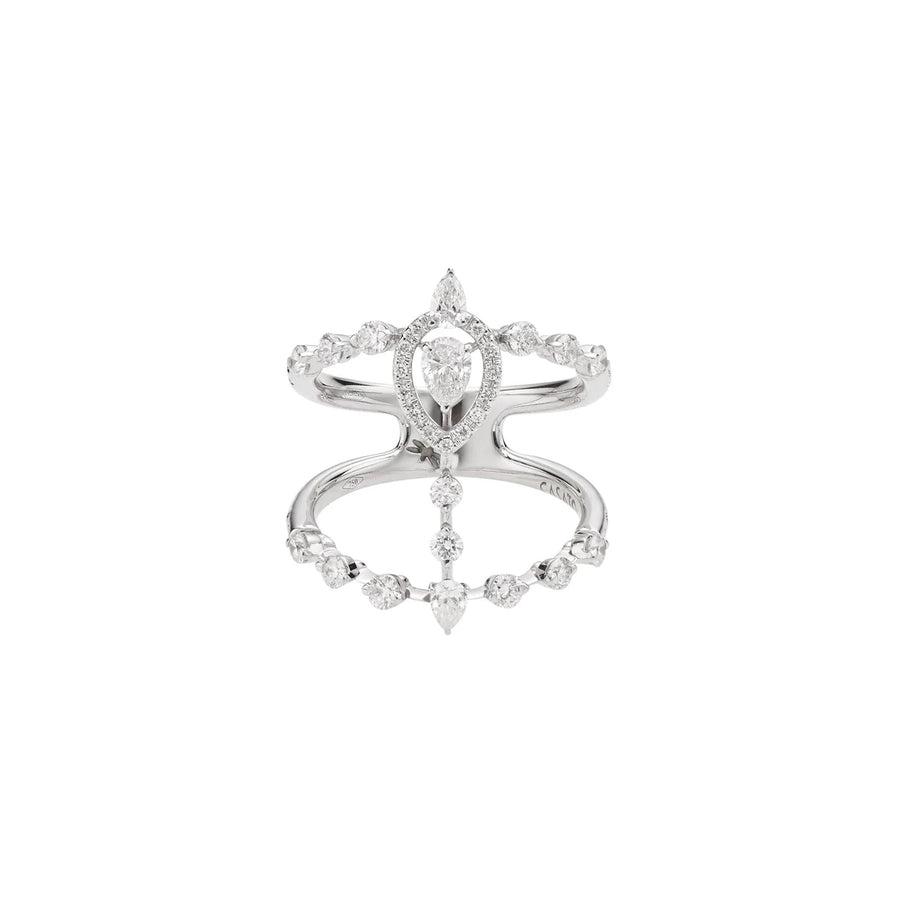 Casato Rock Drop Band Ring - 18kt White Gold & Diamond Drops