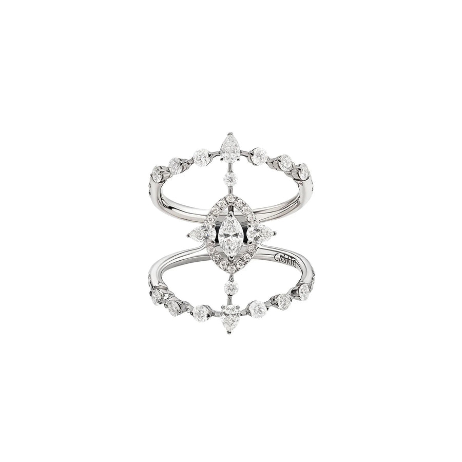 Casato Rock Marquise Band Ring - 18kt White Gold & Diamonds