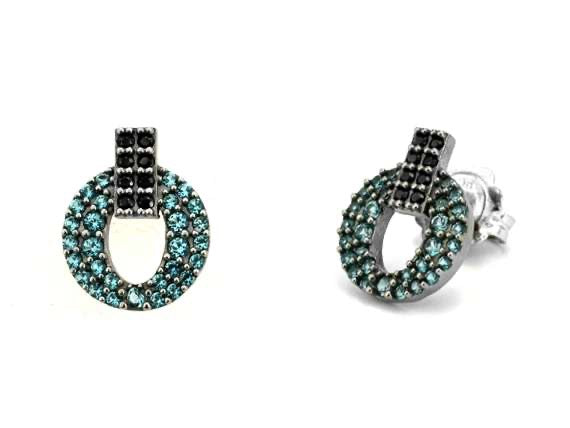 BOHEMME PARAÍBA Earrings in Sterling Silver with Zirconia, Spinels, and Quartz Doublets