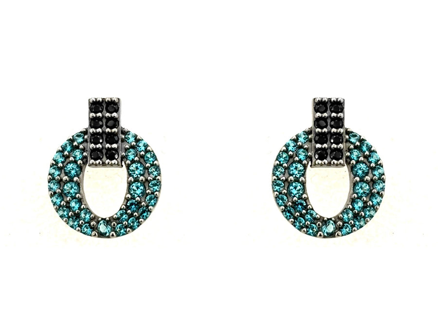 BOHEMME PARAÍBA Earrings in Sterling Silver with Zirconia, Spinels, and Quartz Doublets