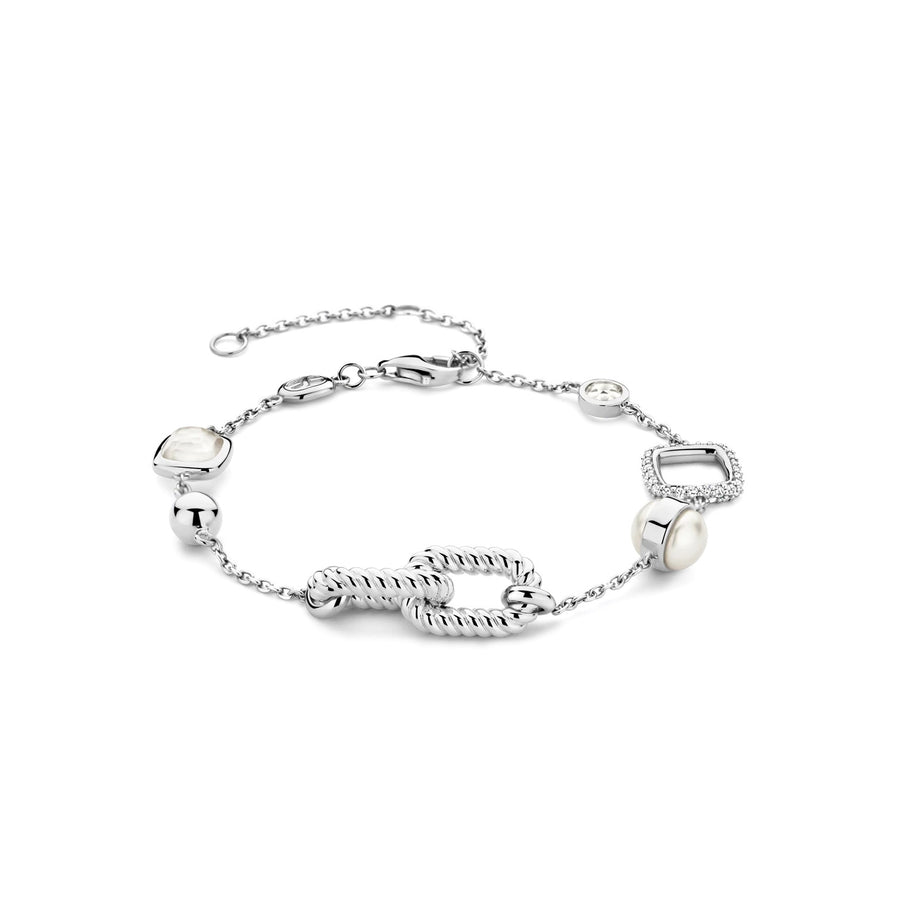 TI SENTO - Milano Silver Bracelet with Mother of Pearl and Zirconia, Model 23033ZI